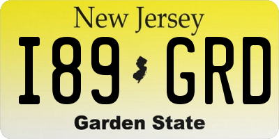 NJ license plate I89GRD