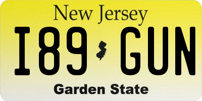 NJ license plate I89GUN
