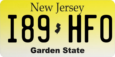 NJ license plate I89HFO