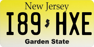 NJ license plate I89HXE
