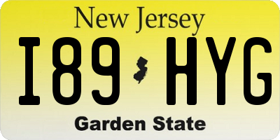 NJ license plate I89HYG