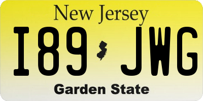 NJ license plate I89JWG
