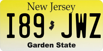 NJ license plate I89JWZ