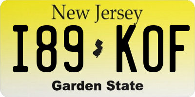 NJ license plate I89KOF