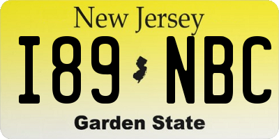 NJ license plate I89NBC