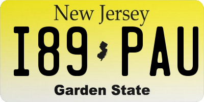 NJ license plate I89PAU