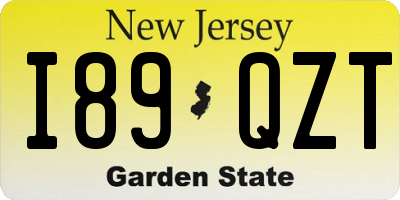NJ license plate I89QZT
