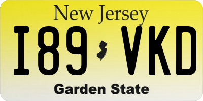 NJ license plate I89VKD