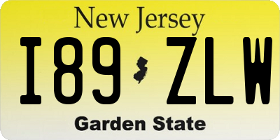 NJ license plate I89ZLW