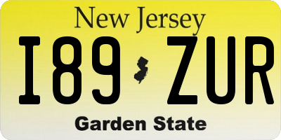 NJ license plate I89ZUR