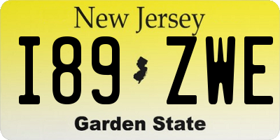 NJ license plate I89ZWE
