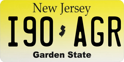 NJ license plate I90AGR