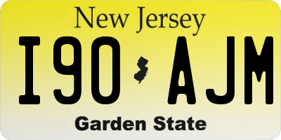 NJ license plate I90AJM