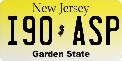 NJ license plate I90ASP
