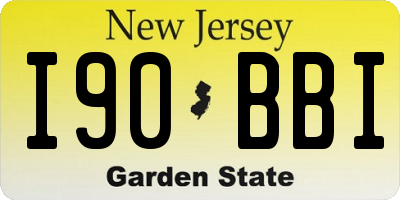 NJ license plate I90BBI