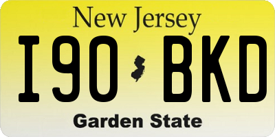 NJ license plate I90BKD