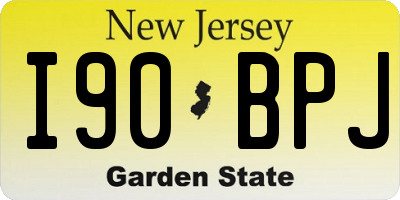 NJ license plate I90BPJ