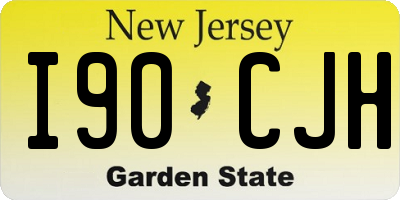 NJ license plate I90CJH