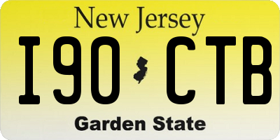 NJ license plate I90CTB