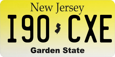 NJ license plate I90CXE
