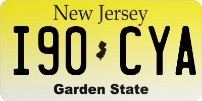 NJ license plate I90CYA