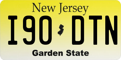 NJ license plate I90DTN
