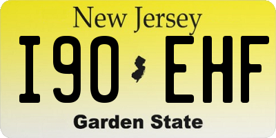 NJ license plate I90EHF