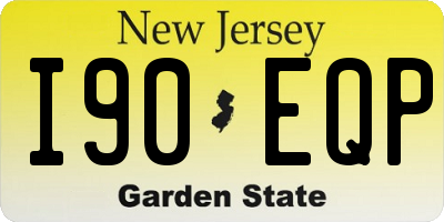 NJ license plate I90EQP
