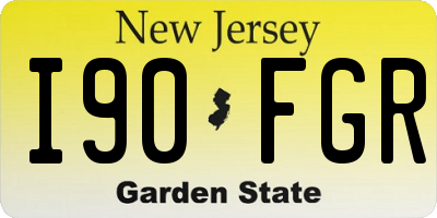 NJ license plate I90FGR