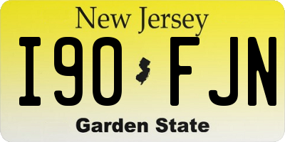 NJ license plate I90FJN