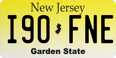 NJ license plate I90FNE