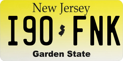 NJ license plate I90FNK