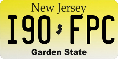 NJ license plate I90FPC
