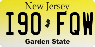 NJ license plate I90FQW