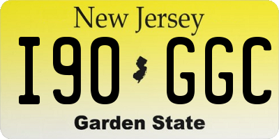 NJ license plate I90GGC