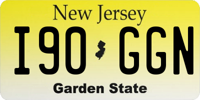 NJ license plate I90GGN