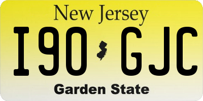 NJ license plate I90GJC