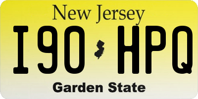 NJ license plate I90HPQ