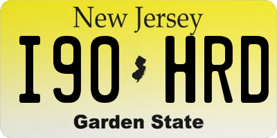 NJ license plate I90HRD