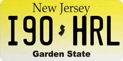 NJ license plate I90HRL