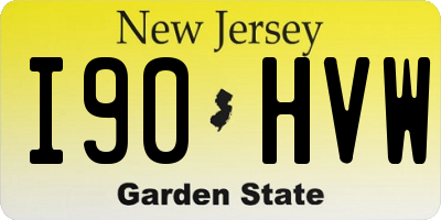 NJ license plate I90HVW