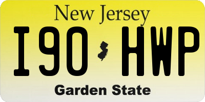 NJ license plate I90HWP