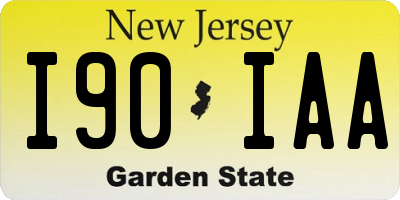 NJ license plate I90IAA