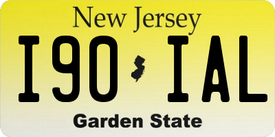 NJ license plate I90IAL