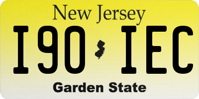 NJ license plate I90IEC