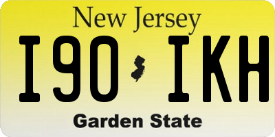 NJ license plate I90IKH