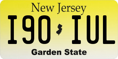 NJ license plate I90IUL