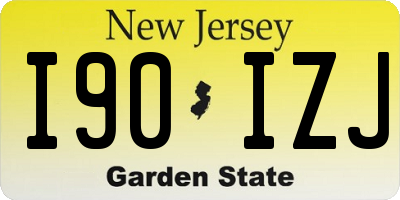 NJ license plate I90IZJ