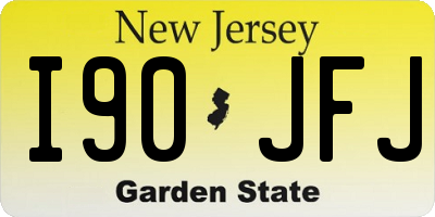 NJ license plate I90JFJ