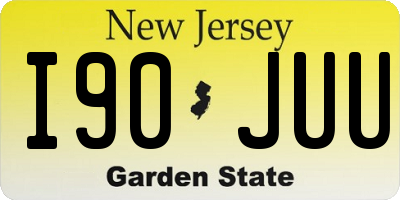 NJ license plate I90JUU